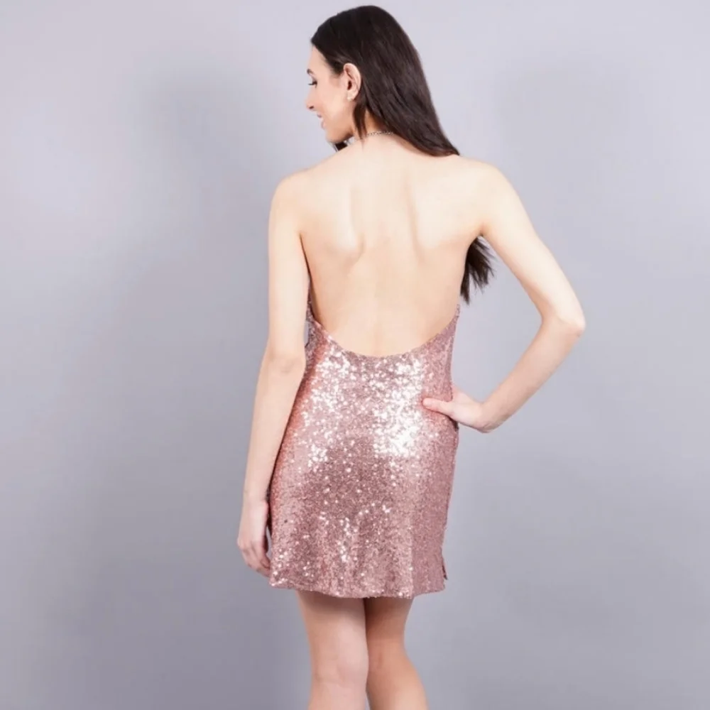 NWT Dance & Marvel Halter Top Sequin Halter Dress - Picture 2 of 3